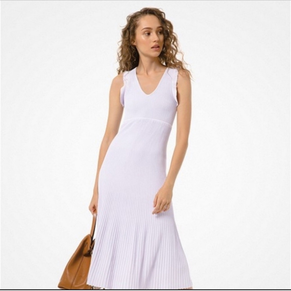 NWT Michael Michael Kors Lavender Mist Size Large Ribbed Dress